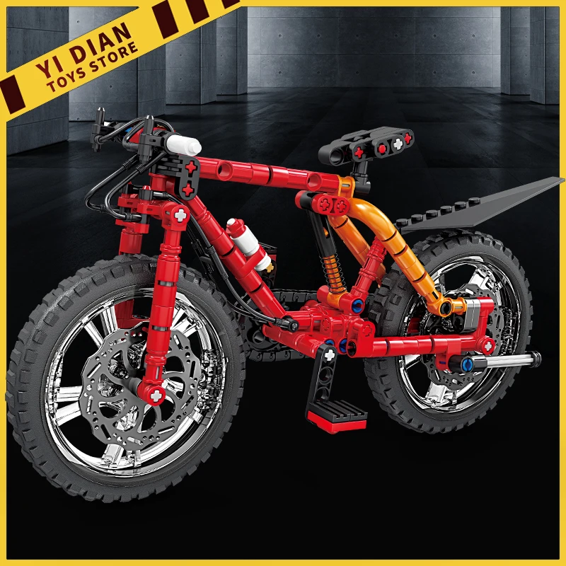 Creative Bricks Bike MOC Set Mountain Bicycle Building Blocks 3D Model Off Road Car Puzzle Toys Boy Children Christmas Gifts DIY