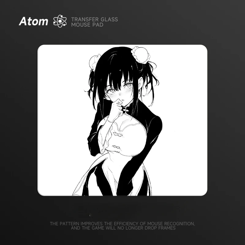 

MiFuny Anime Theme Mouse Pad Glass Customized Tempered Upgraded Smooth FPS Esports Mousepad Large Gaming Keyboards Desk Mat Gift