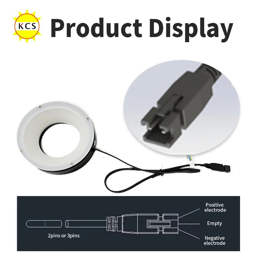 KCS مصدر الضوء الدائري LED مصباح مصمم على شكل حلقة آلة الرؤية LED العمل مصباح مصمم على شكل حلقة القطر الخارجي 30-34 فحص المكونات الإلكترونية