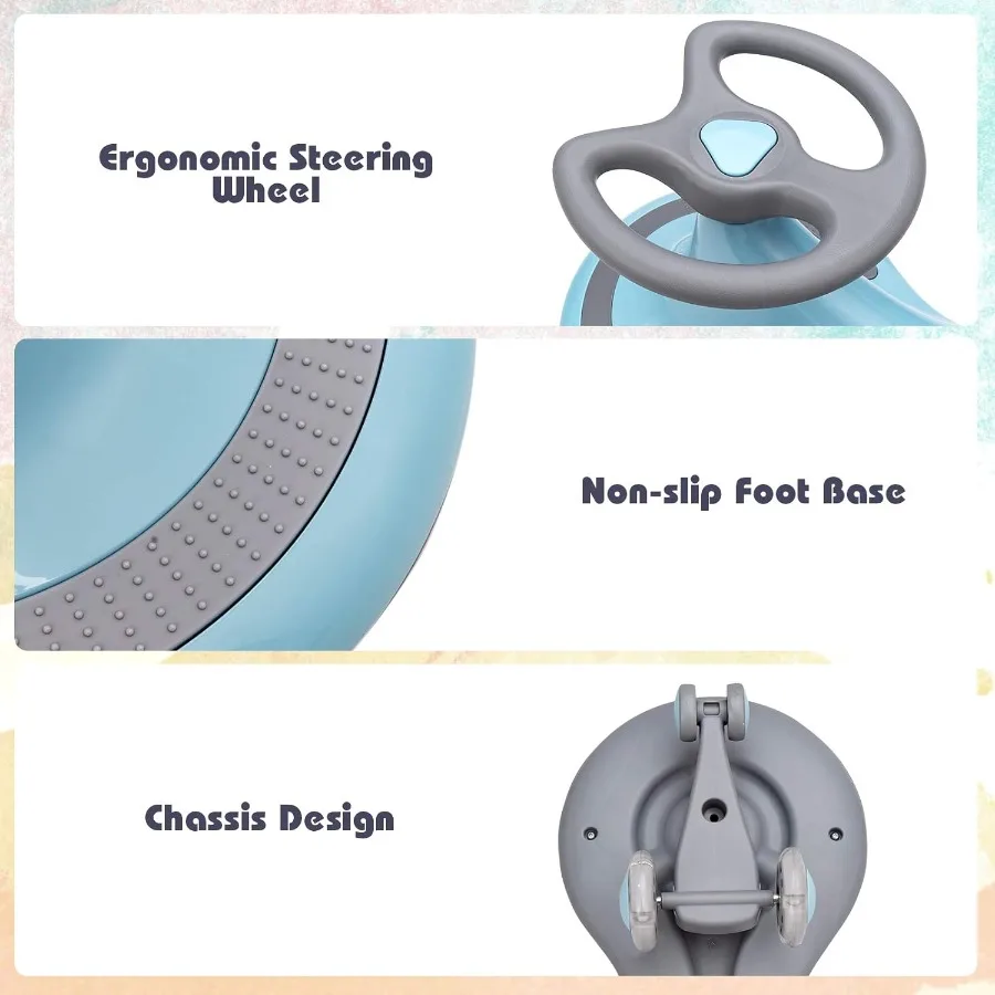 ウィグルカー、ツイストスイングカー、派手なPUホイール付き、バッテリー、ギア、ペダルなし、ウィグルバイク、乗りやすい、屋内外で乗れる