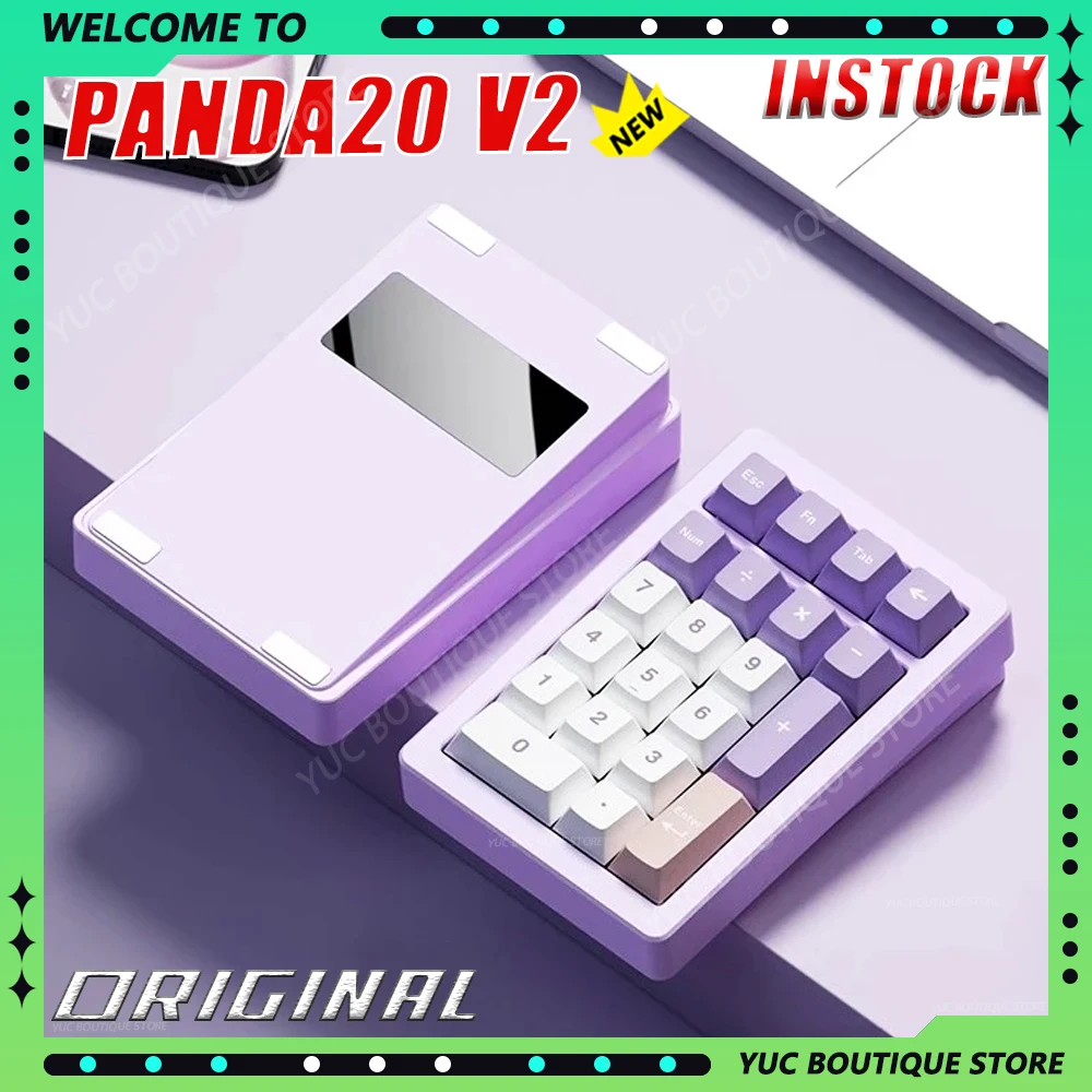 

НОВЫЙ комплект цифровой клавиатуры PANDA20 V2, беспроводная 3-режимная прокладка, замена горячей замены, RGB, изготовленная на заказ алюминиевая офисная игровая механическая клавиатура с ЧПУ VIA