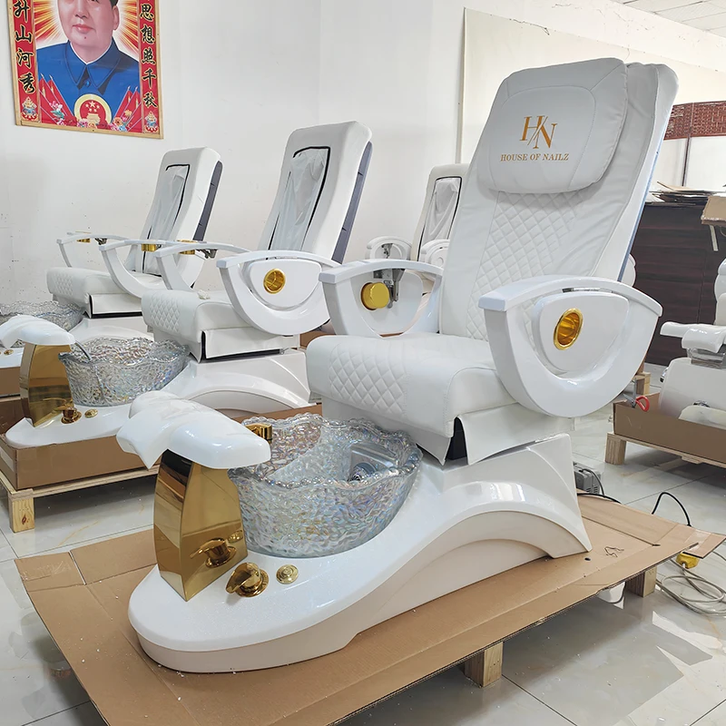 Modern Reclining Nail Salon Spa Manicure Chair Electric Massage Foot Care Pedicure Chair With Draining Pump