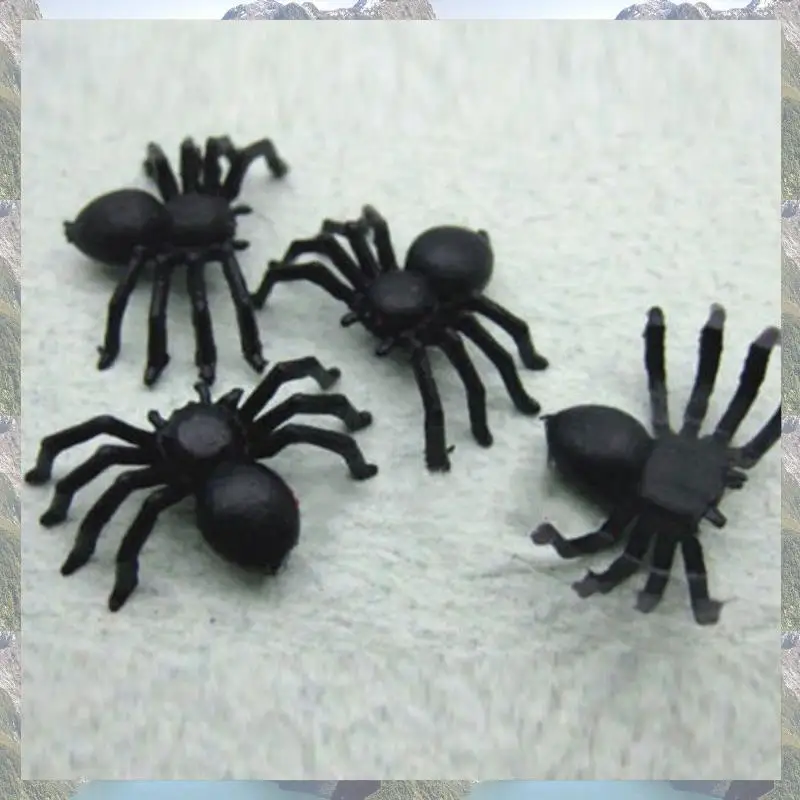 

N75R-250X Plastic Black Spider Trick Toy Halloween Haunted House Prop Decor