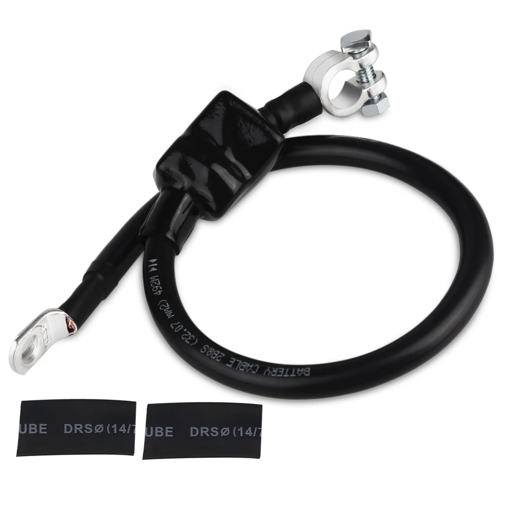 Negative Battery Cable Wire 2 AWG 2-Gauge 20 Inches For Ship Boat Small Yacht RV Camper Truck Car Vehicle Battery cord