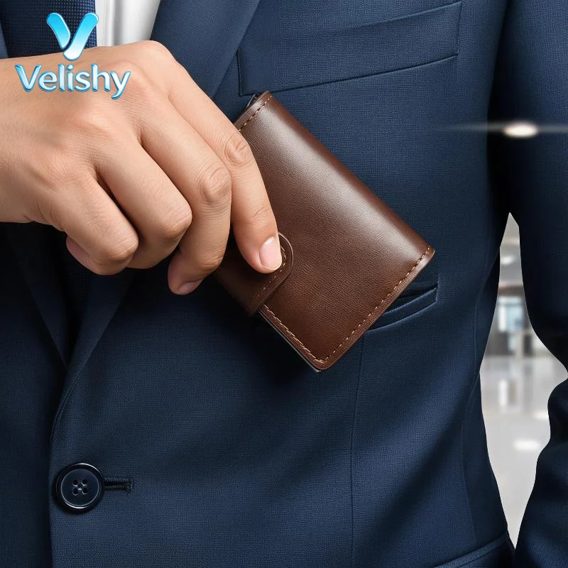 Minimalist Design RFID Credit Card Holder Luxury Small Metal Smart Wallet for Men Business Anti-Theft Credit Card Case