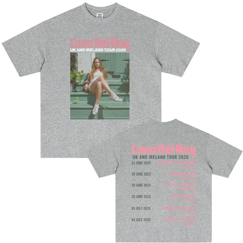 

Lana Del Rey UK and Ireland Tour 2025 T-shirt Men Women Fashion Pop Music Short Sleeve Tshirt Unisex Crewneck Cotton T Shirts