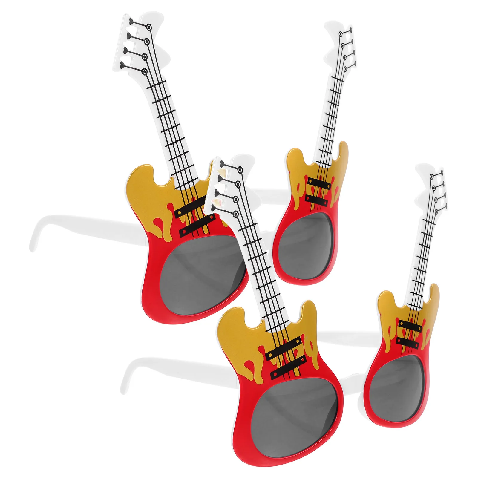 2Pairs الغيتار نمط ABS النظارات الطرف الديكور الدعامة مهرجان الموسيقى زي الاكسسوارات تصميم لافتة للنظر #4