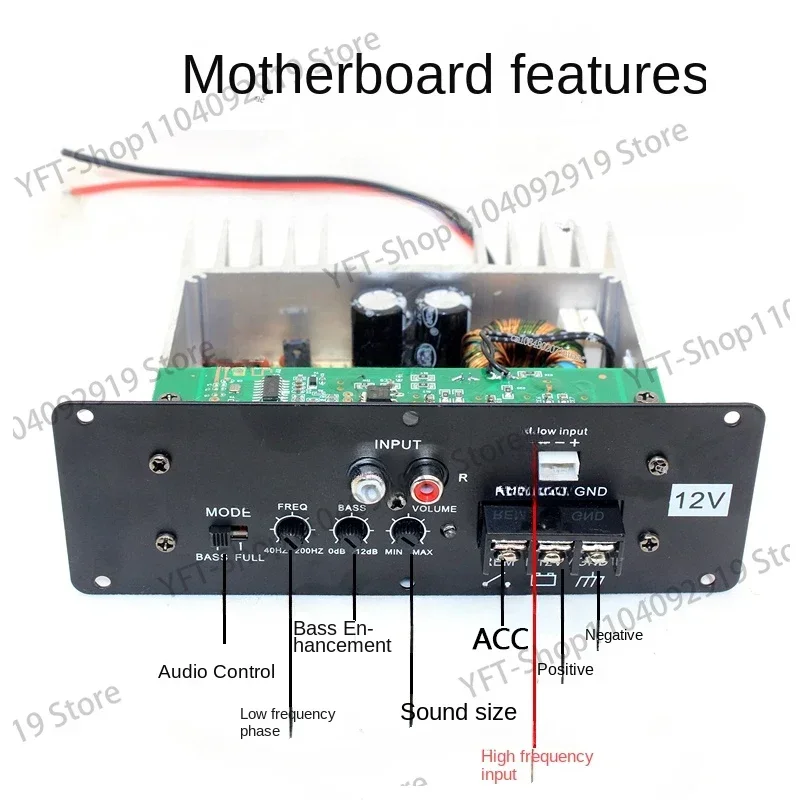 Authentic High-power 12V Seat Ultra-thin Subwoofer Power Amplifier Board Passive Pure Bass Bluetooth