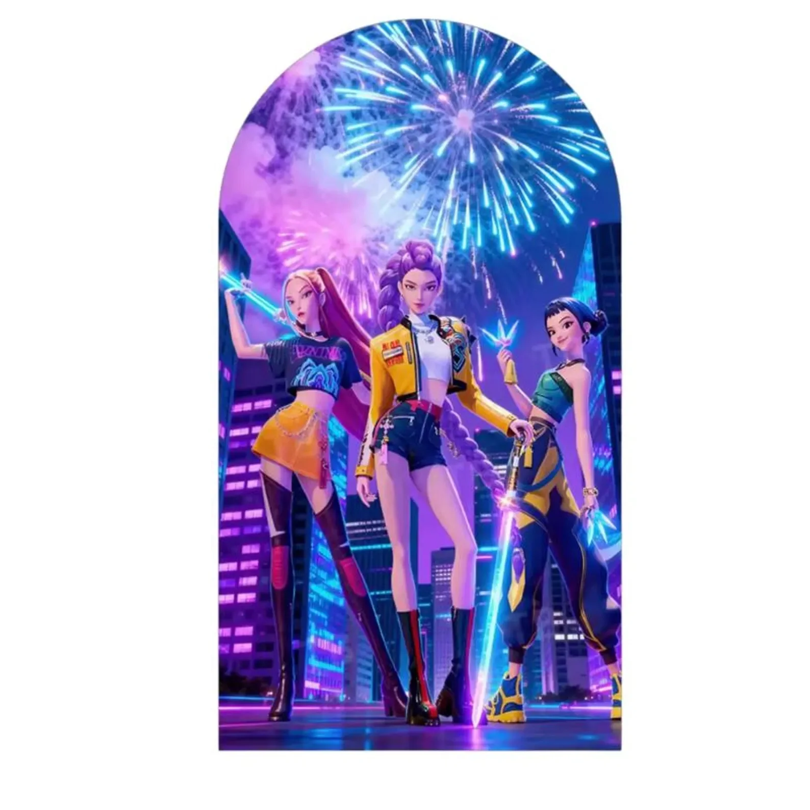 1 قطعة KPop شيطان الصيادين قوس حامل غطاء KPop عيد ميلاد موضوع خلفية غطاء قوس