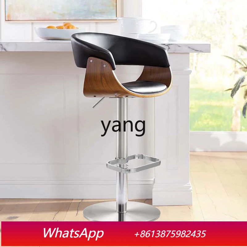 

LTT stainless steel bar chair lifting high stool modern simple sales front desk back chair