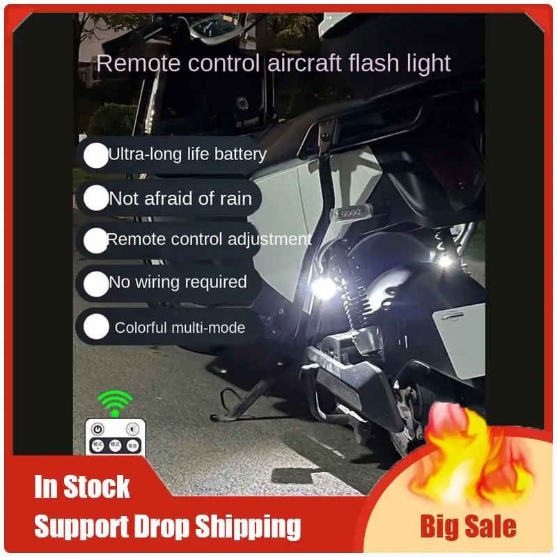 Лучшие предложения Мотоциклетная светодиодная сигнальная лампа Универсальный мини-сигнальный светильник Дрон с контроллером Стробоскоп 8-цветный индикатор