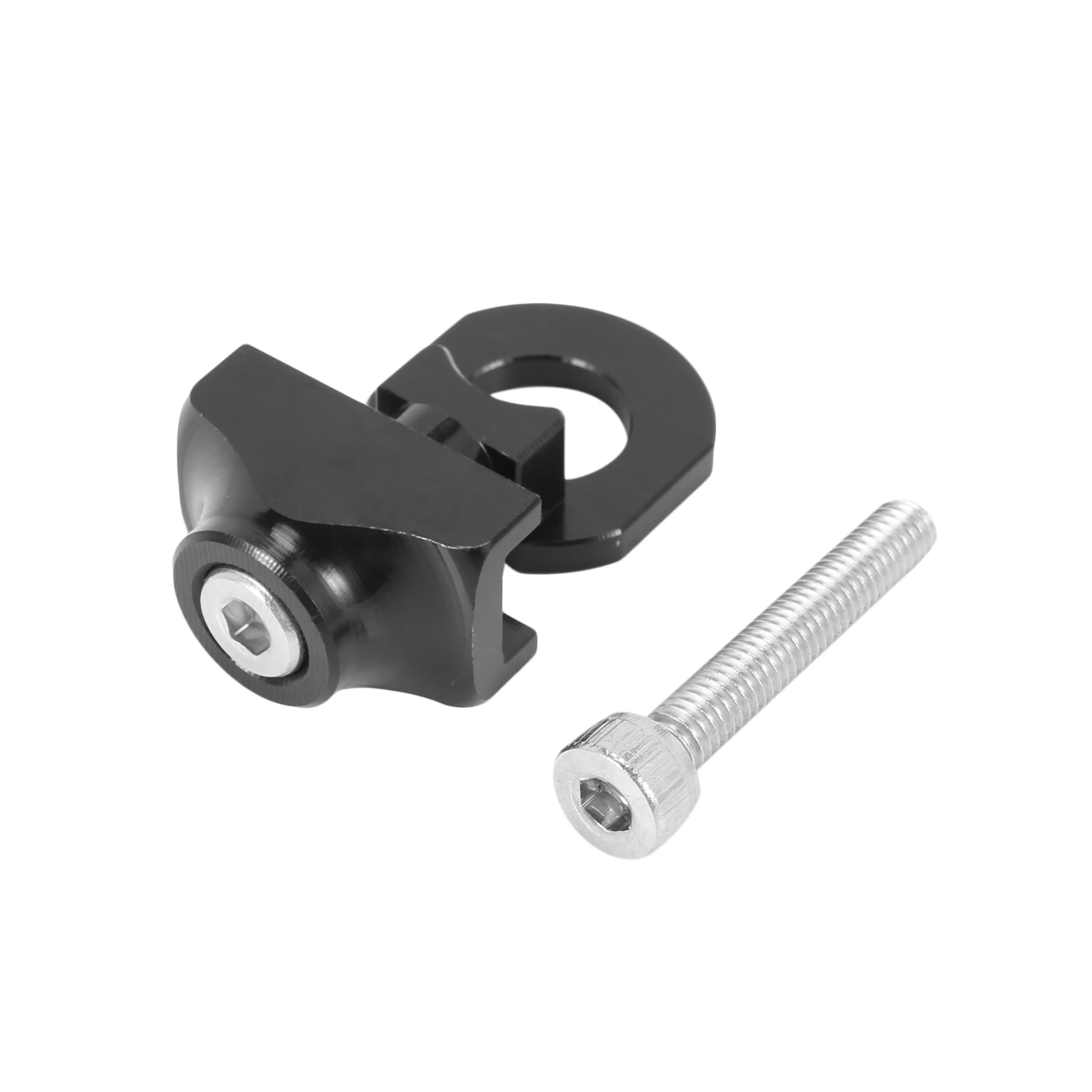 Ajustador tensor de cadena de bicicleta, perno de sujeción de bicicleta de aleación de aluminio, tornillo de perno de bicicleta de marcha única para bicicleta Bmx Fixie, color negro