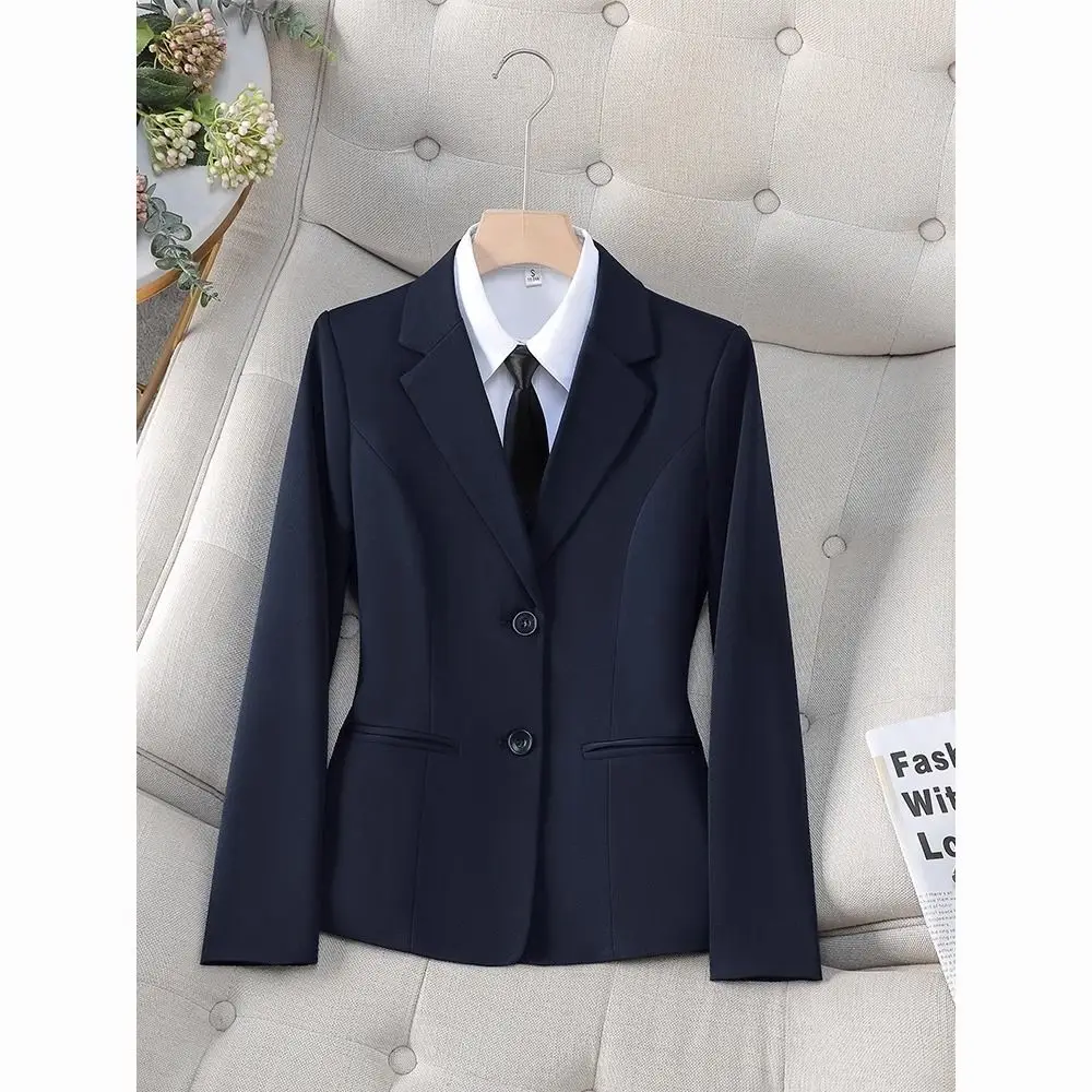 

Profional Women's Thiened Suit Jaet Spring Autumn Bla Workwear Formal Interview Clothing Chinese Sle Long Sve