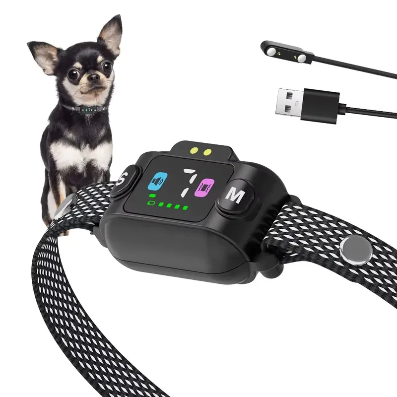 For TIZE 7-Level High-Sensitivity Mini Stop Barking Training Collar No Shock Harmless Safe Vibration Anti-Bark Collar