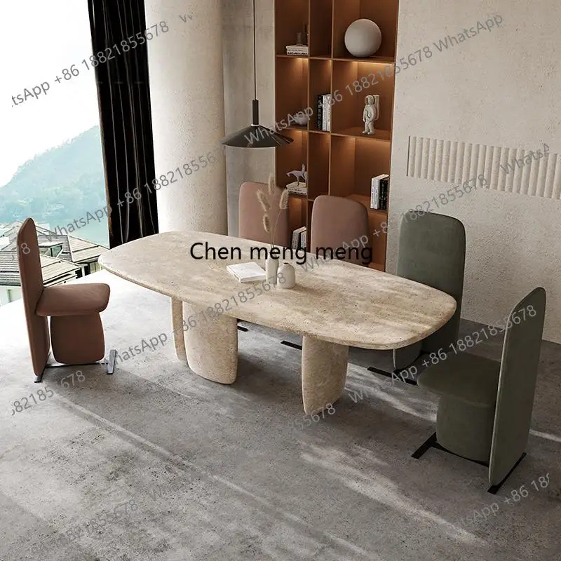 L07 Italian Minimalist Marble Dining Table: Nordic Fusion Rectangular Design Custom Luxury for Small Spaces with Anti-Scratch Fi