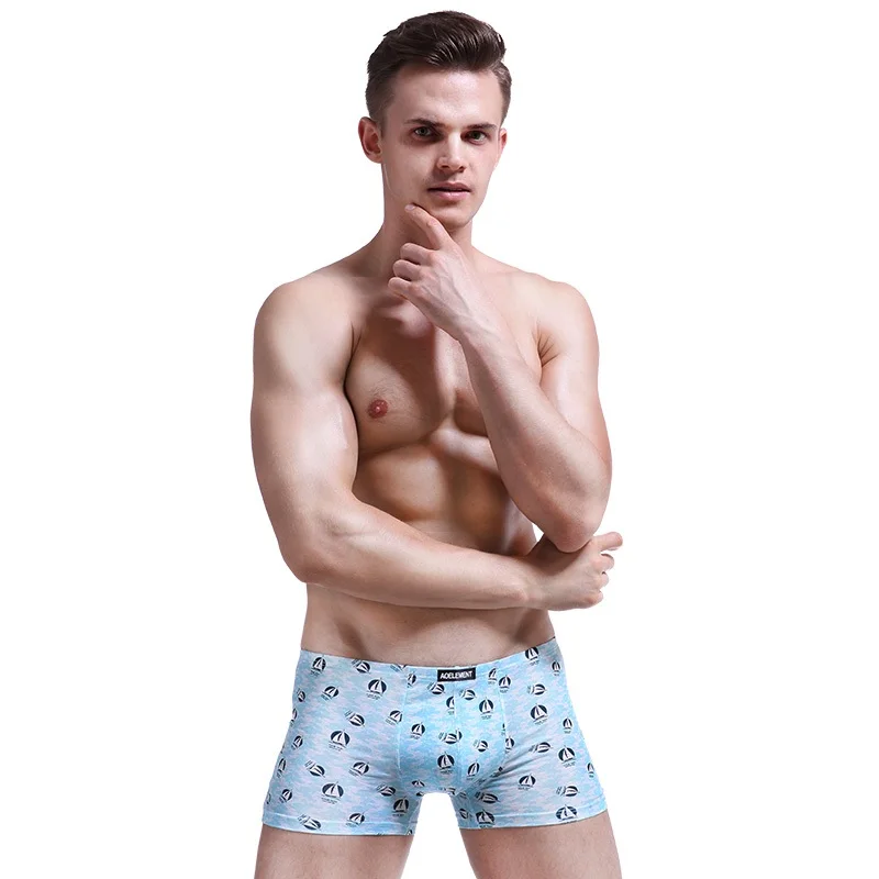 

Four sets of Modal men's underwear, mid-waist, breathable, men's briefs, youth shorts, and four-cornered underpants