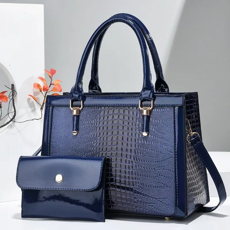 High Quality Crocodile Pattern Leather Single Shoulder Bag Business Casual Tote Handbag New Retro Female Crossbody Composite Bag