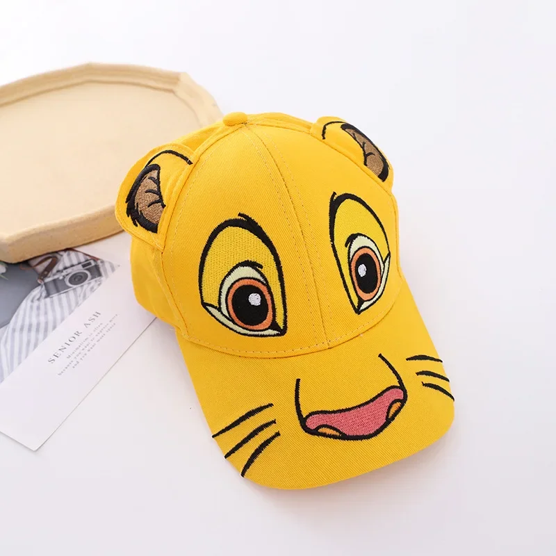 Disney-Casquette de baseball Simba pour enfants, le roi discutant, chapeaux d\'extérieur pour garçons et filles, casquettes de soleil pour enfants,