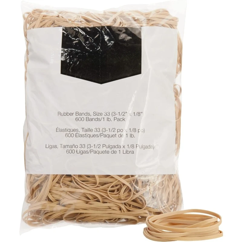 

Rubber Bands, Size 33 (3-1/2 x 1/8 Inch), 600 Bands/1 lb Pack, 25-Pack, Tan,Rubber Bands,FAST SHIPPING