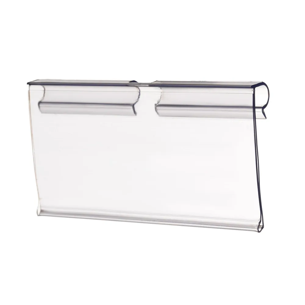 100pcs H4.5cm Plastic Price Tag Sign Label Display Shelf Hook Holder Transparent PVC Supermarket Wire Rack