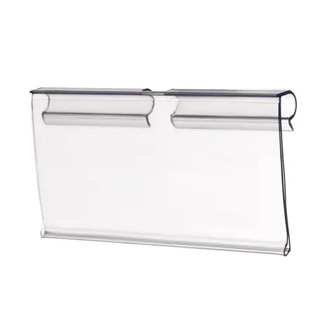100pcs H4.5cm Plastic Price Tag Sign Label Display Shelf Hook Holder Transparent PVC Supermarket Wire Rack