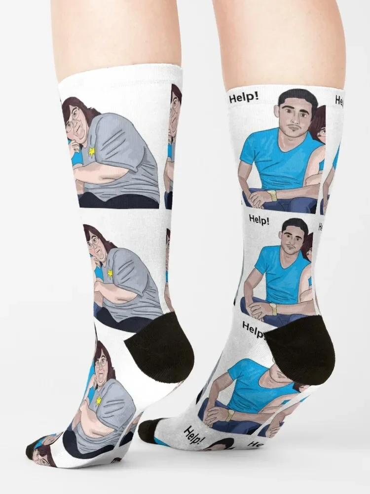 Danielle und Mohammed - Help - 90 Tag Verlobte Socken Weihnachts strumpf schiere Anime Herren Socken Frauen