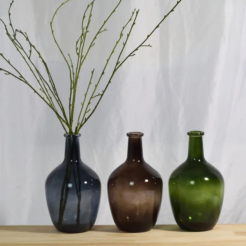 Nordic Minimalist Bulbous Sophisticated Glass Vase Flower Arranging And Hydroponic Vases Entryway