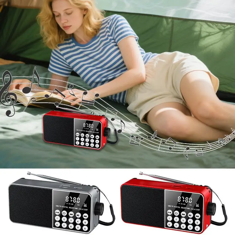 Портативные радиоприемники Портативный цифровой AM FM метеорологический радиоприемник Маленький фонарик снаряжение для выживания Разъем для наушников Гаджет для кемпинга в помещении