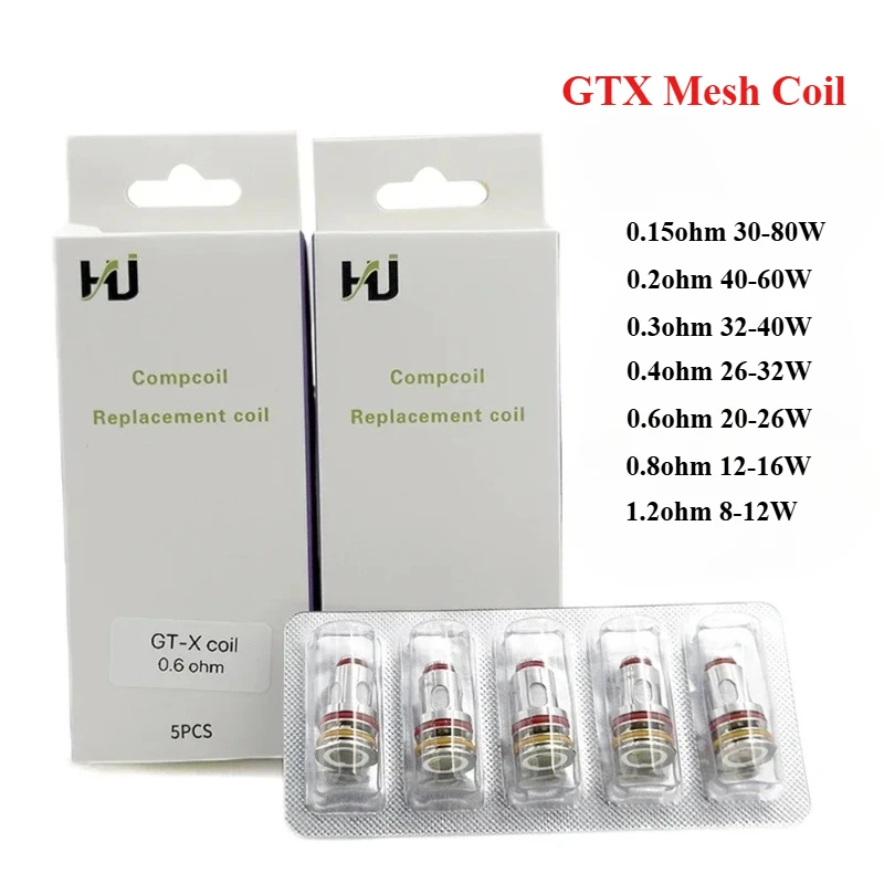 

Набор из 5 шт. сетчатых испарителей GTX 0.15/0.2/0.3/0.4/0.6/0.8/1.2 Ом для PM80 Pod Swag/PX80 Luxe 80/Luxe PM40 Kit