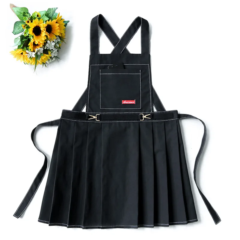 Pleated Skirt Apron Female Kitchen Apron Hairdresser Milk Tea Shop Work Clothes Restaurant Waiter Apron