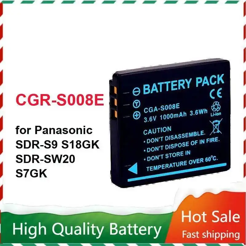 Robust Cgr-S008E Camera Battery 1000mAh For Panasonic Sdr-S9 S18GK Sdr-SW20 S7GK Strong Compatibility