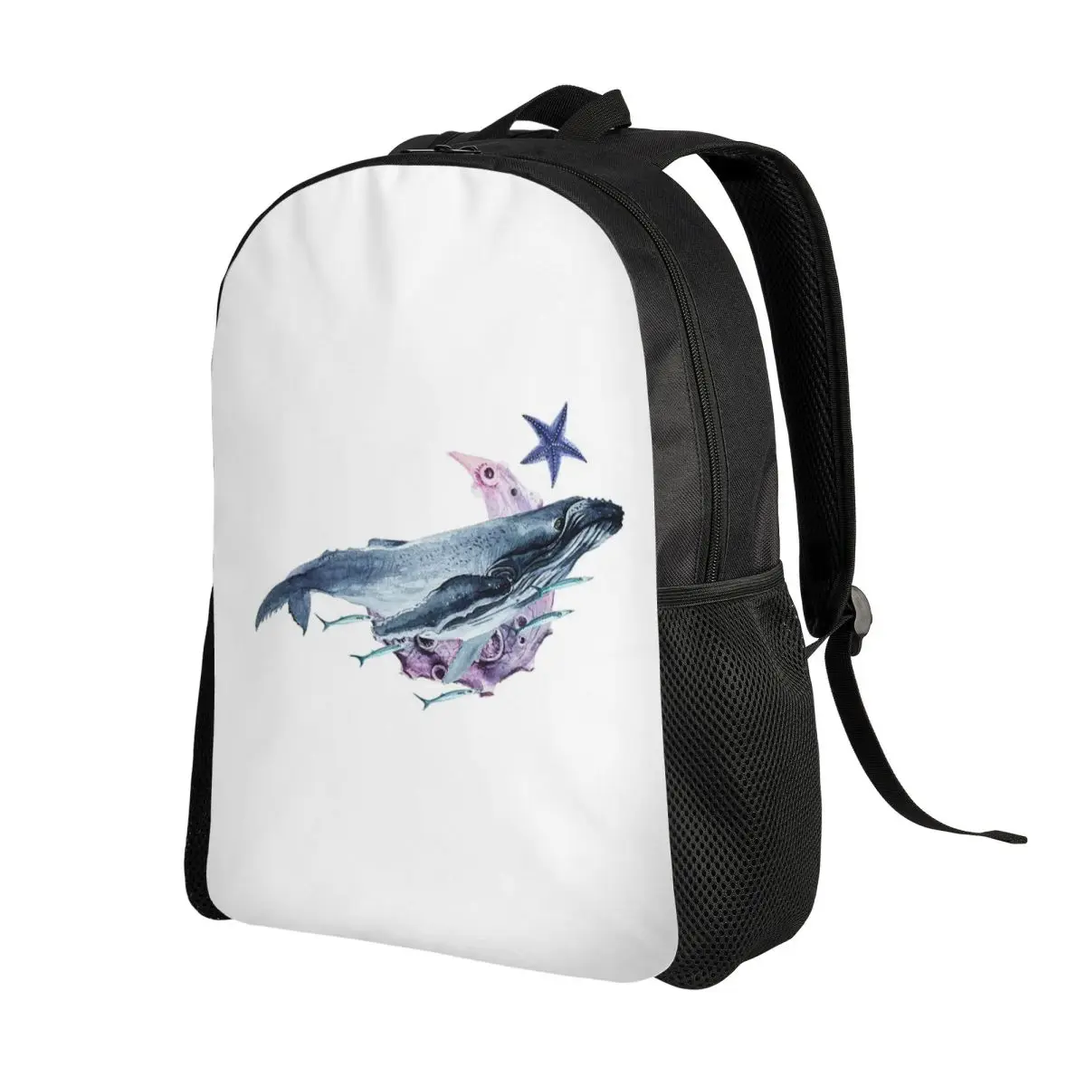 Orca Whale And Dolphin Marine Life Backpack Daypack Large Capacity Children BookBag School Bag Shoulder Bags for Men Women