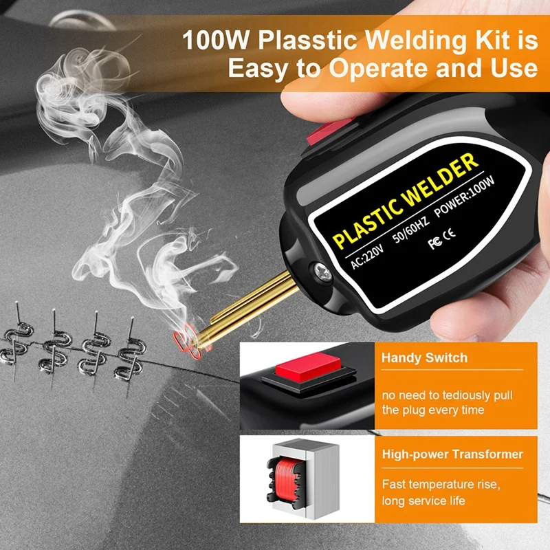 Plastic Welding Machine Bumper Repair Kit Repair Welding Tool With Welding Bag 200PCS Welder Staples