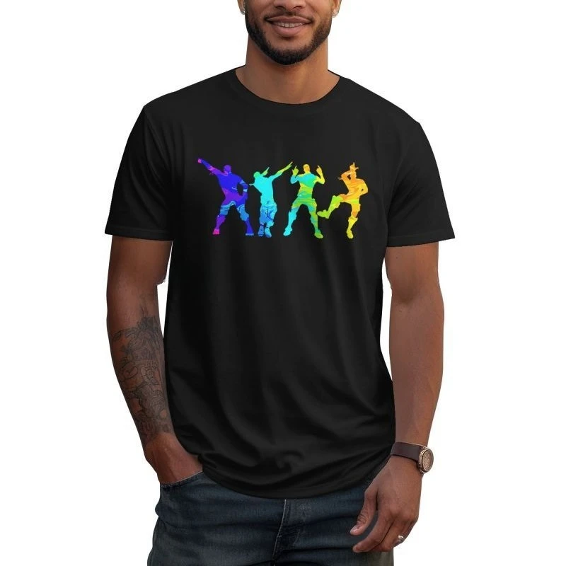 Fortnited Battle Royale Dance of Victory Print T-shirt Male Short Sleeve T-shirts Summer Casual Cotton Oversized Tees Streetwear