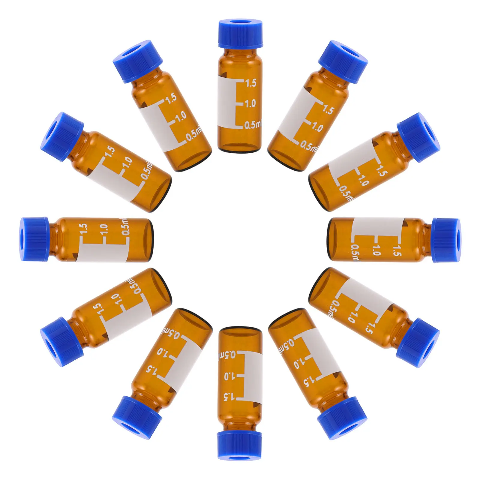 100Pcs Lab Sample Vials Autosampler Vial 1.5ml 2Ml Screw Thread Glass Vials Chromatography Liquid Storage 1.5ml Sampling Vial