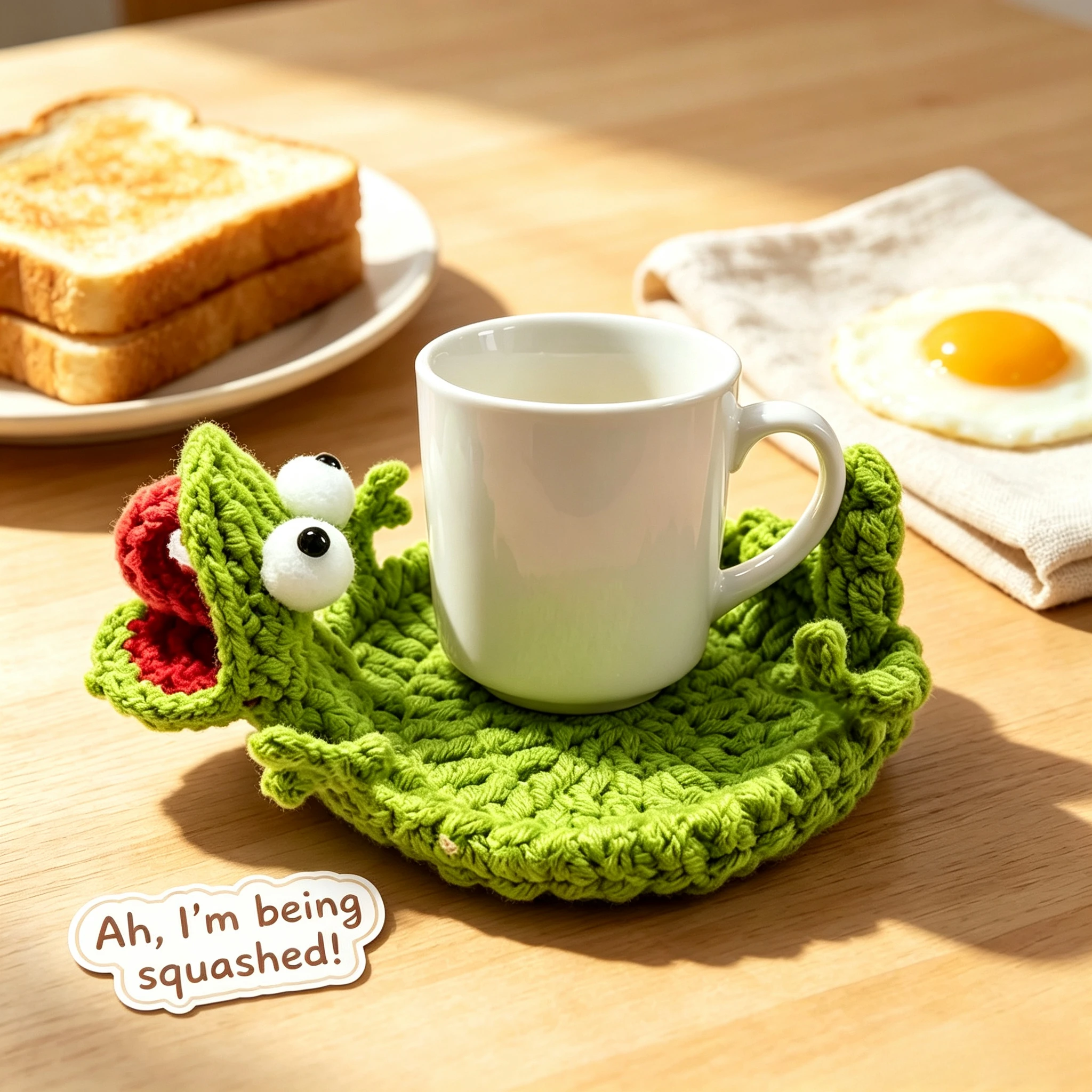 Crochet Lizard Coaster, Fun Little Lizard Coasters, Cute 3D DIY Handmade Funny Amigurumi Animal Cup Mats