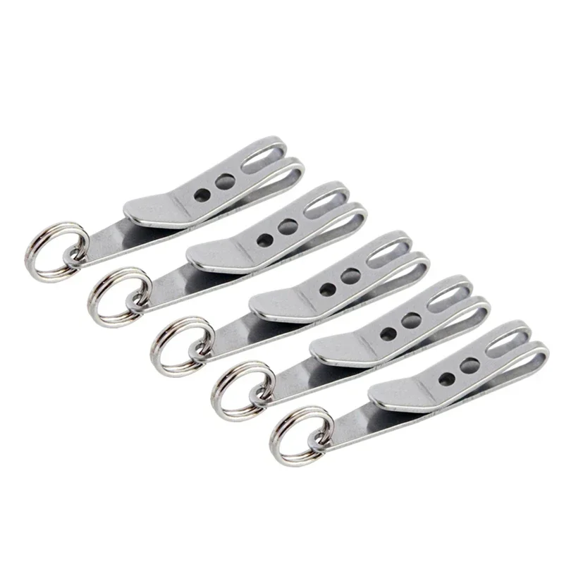 Stainless Steel Multi-functional Mini Keychain Pocket, Bag Belt Clip, Hiking Buckle, Outdoor Small Tool Set