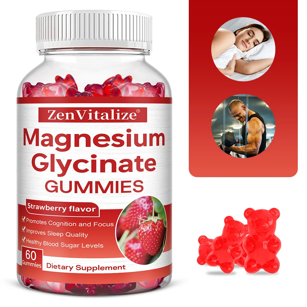 

Конфеты из глицината магния — здоровье мозга, укрепление мышц и костей, улучшение сна, расслабляющие нервы — 60 клубничных жевательных конфет