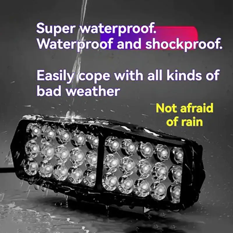 Universal 12V-80V E-Bike Headlight 30 LED Strong Bright Waterproof Lamp for Electric Vehicle Daily Commute