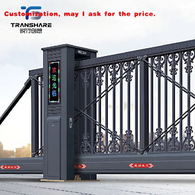 custom.Factory Price  Aluminum   Retractable Road Traffic Barrier Fence  Cantilever Gate Gate  Hotel