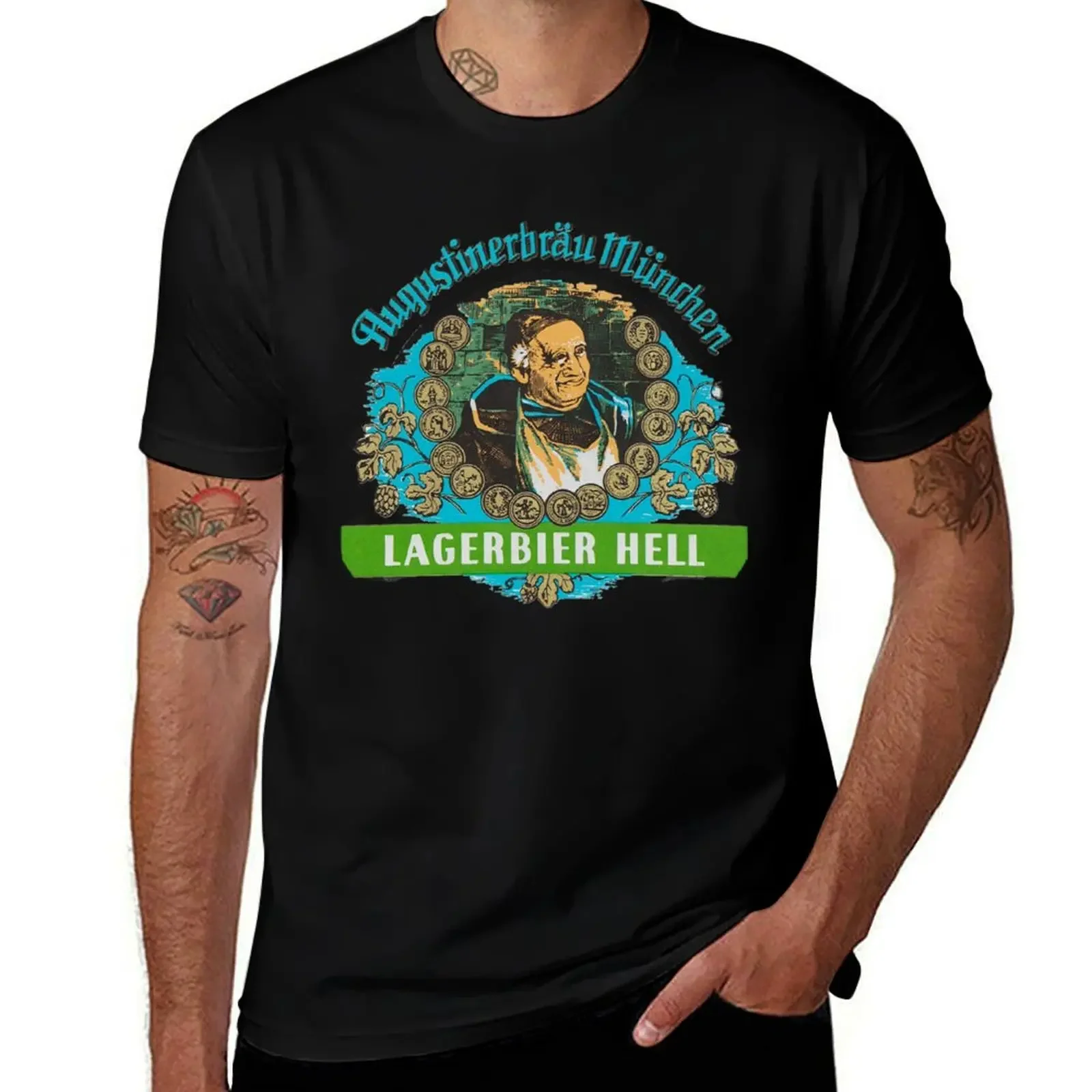 

Augustiner Munich Beer...Lagerbier Hell Classic T-Shirt anime summer tops sweat shirts, men