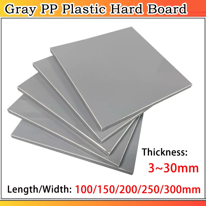 

Grey PP Plastic Hard Board High Hardness Wear-resistant and Waterproof 1~5pcs Length/Width: 100~300mm Thickness: 3~30mm