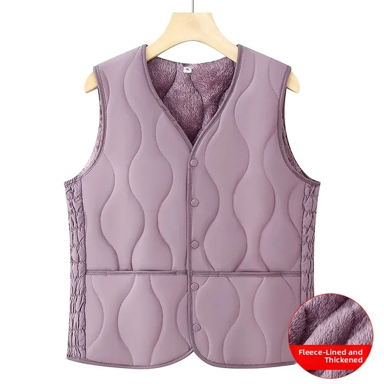 

Теплый жилет на флисовой подкладке для коррекции фигуры, осенне-зимний, модный, для женщин среднего и старшего возраста, уютная куртка для мам