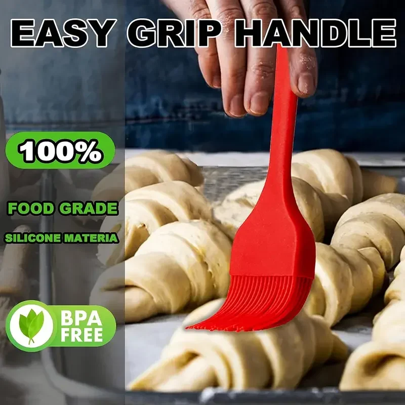 Heat Resistant Silicone Basting Brush With Nylon Handle Non Stick Oil Brush For Cooking Baking Pastry BBQ Kitchen Tool