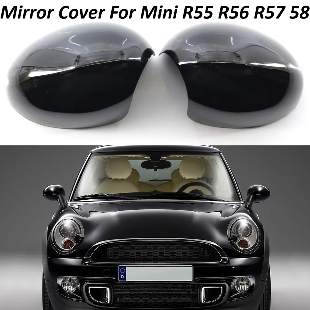 

Replacement Rearview Side Mirror Covers Cap Gloss Black For Mini R55 R56 R57 R58 R59 R60 R61 Pair Car Mirror Shell Case Trim