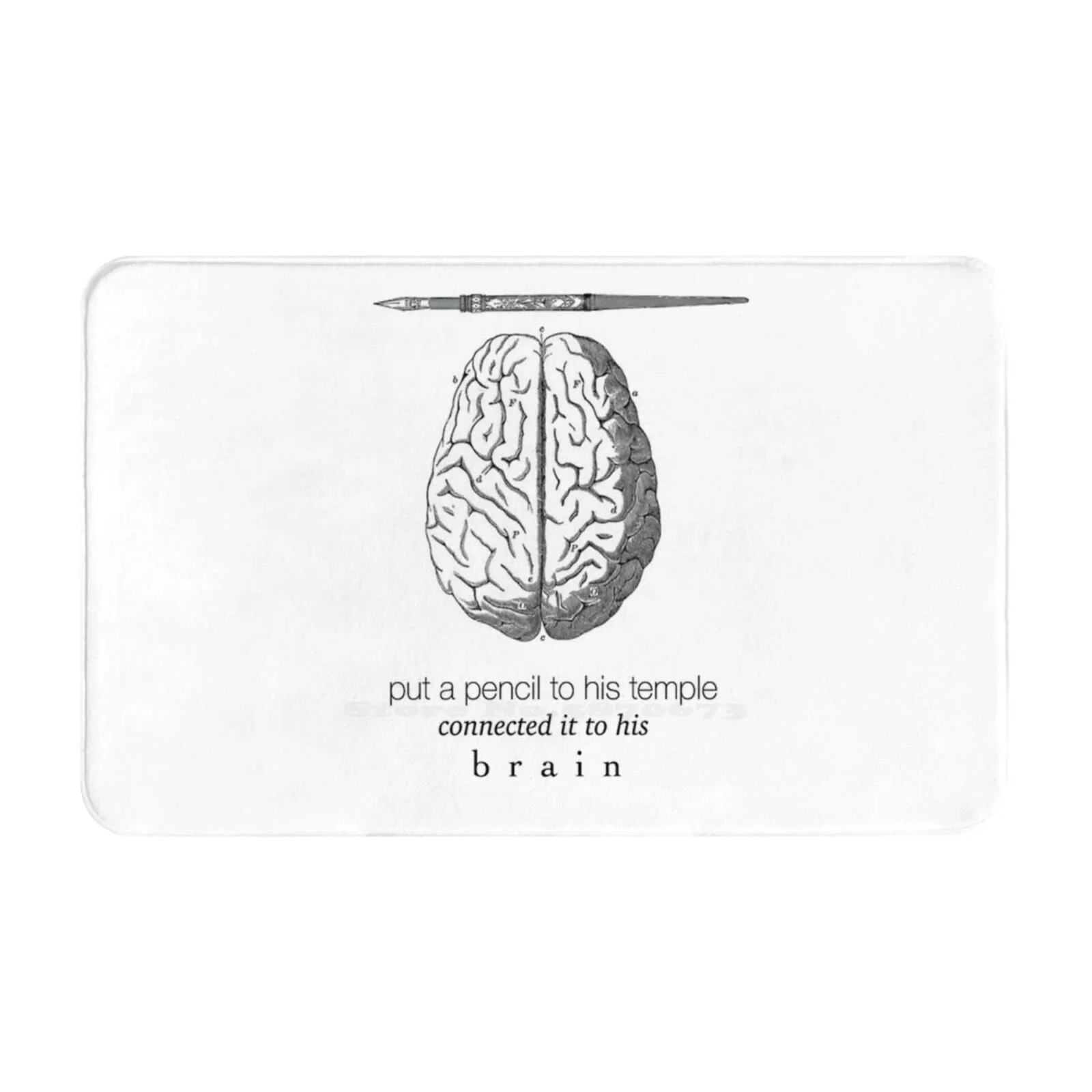 Connected It To His Brain 3 Sizes Home Rug Room Carpet Musical Broadway Quote Pencil Temple Brain Lin Manuel Miranda Alexander