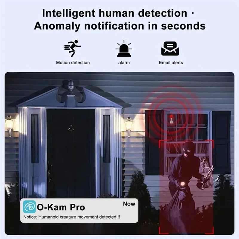 Smart Portable 2K Window Camera 5Ghz Wifi Indoor Outdoor Dual Cameras Color Night Vision Motion Detection Home Security Cam
