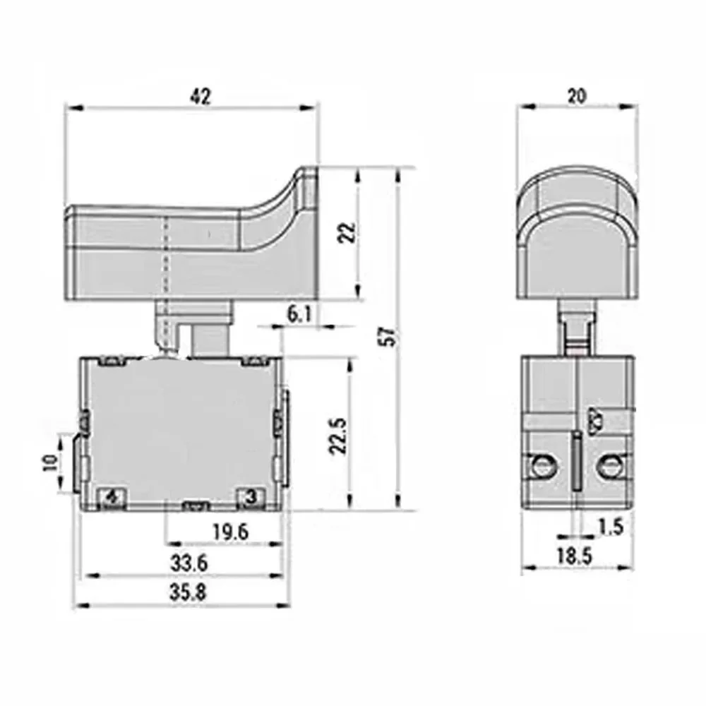 Φ/2 HY15 10A 250V триггер, кнопочный переключатель, мгновенные переключатели для ручных электрических инструментов, перфоратора