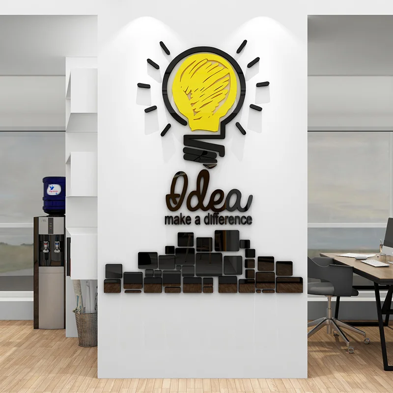 WS180 Creative idea English inspirational slogan sticker company office corporate culture wall decoration 3D wall sticker