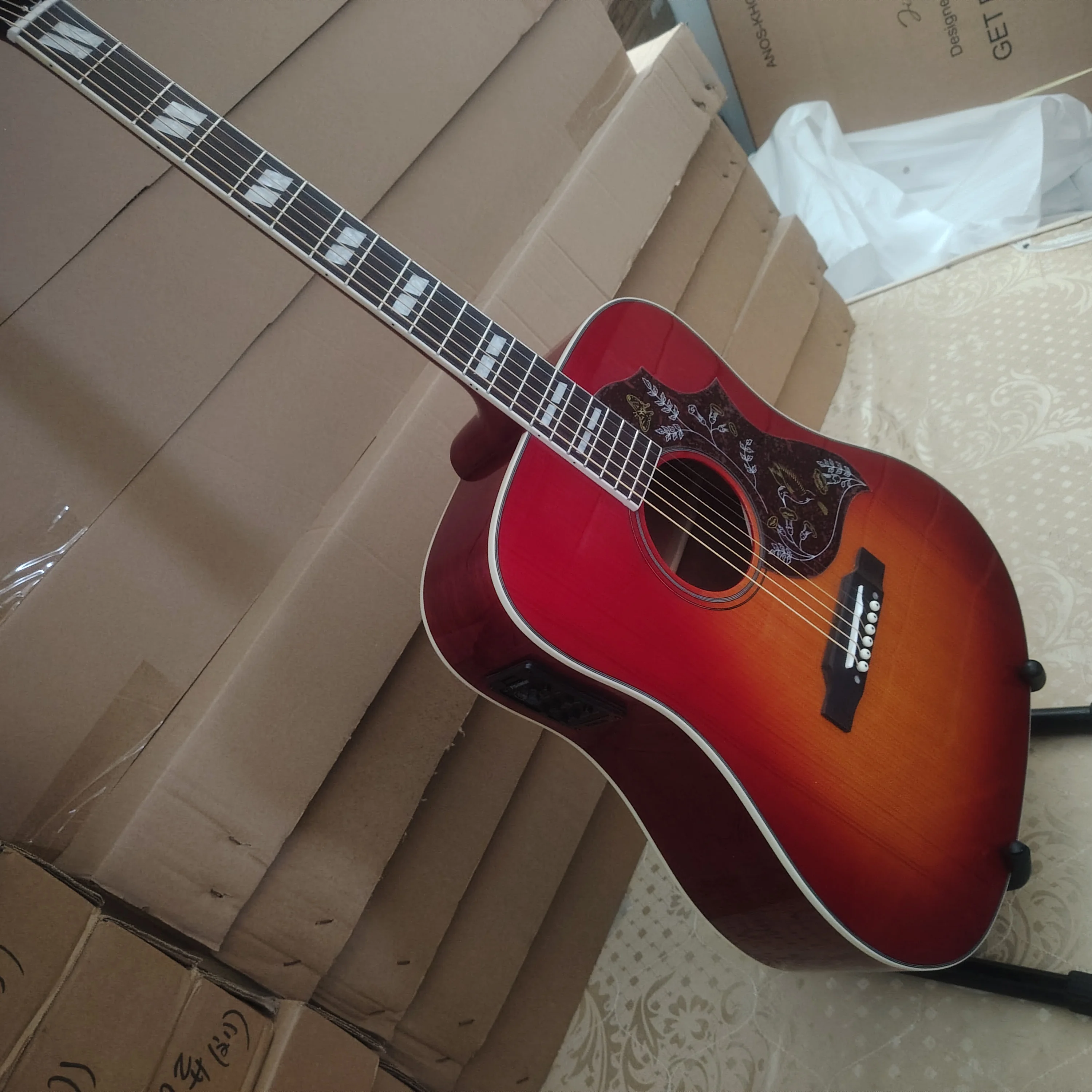 

301EQ bird guard board/41 inch//Stir-fried tomato and scrambled eggs CS color/folk guitar/solid spruce top/mahogany fingerboard/